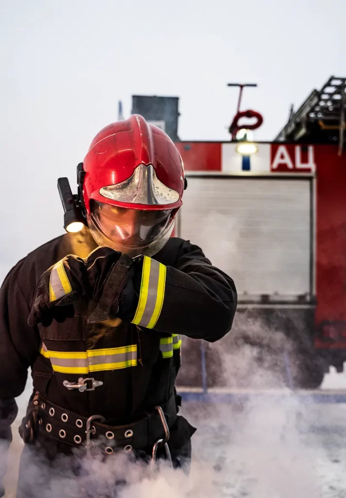 firefighter ready his mission